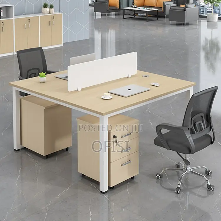 Workstation; Modern 2-Seater Open Plan Office Workstation