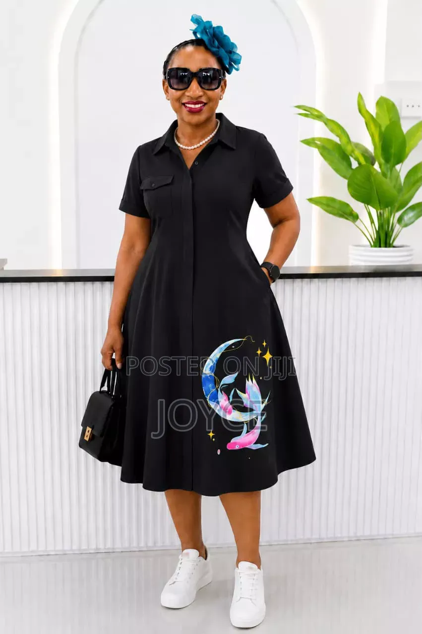 Aa-Line Buttoned Dress
