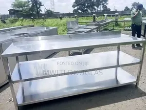 Stainless Steel Worktop Cabinets With Middle Undershelve