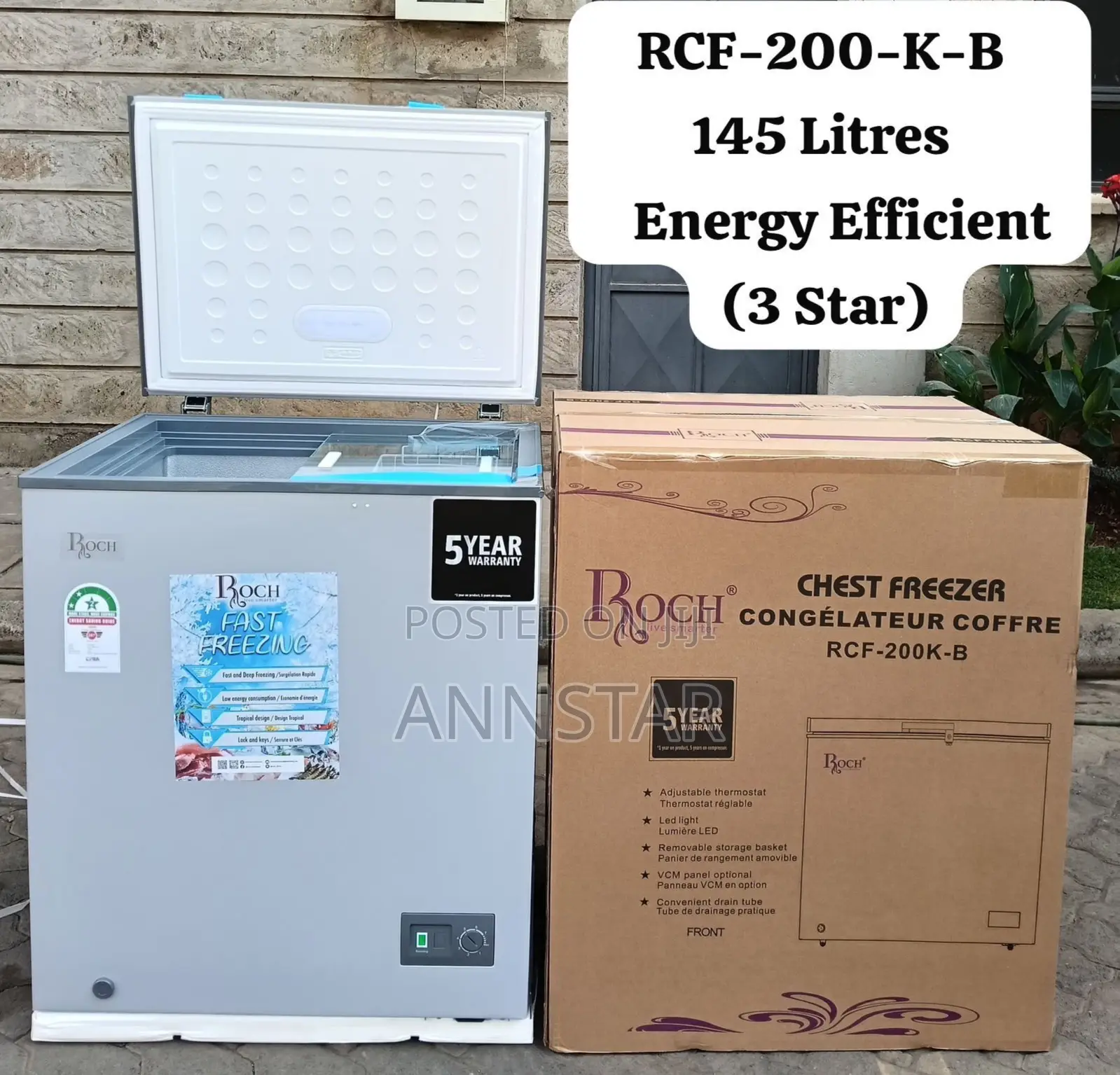 Roch 145litres Freezer RCF-200-K-B