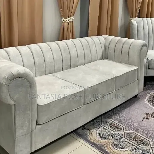 Grey 3 Chesterfield Sofa + Free Delivery