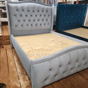 Grey 5 by 6 Chesterfield Bed