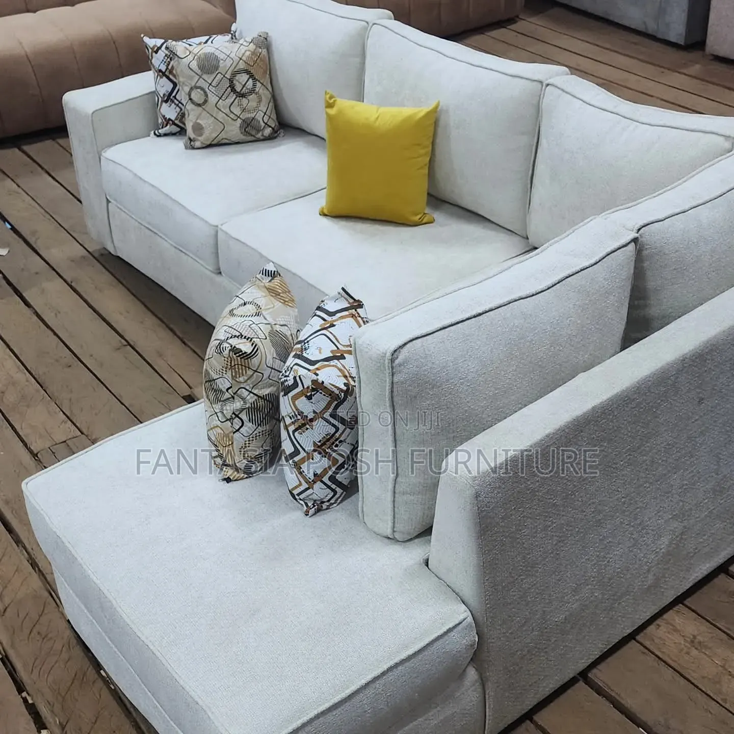 White L Shape 5-Seater Sofa + Free Delivery