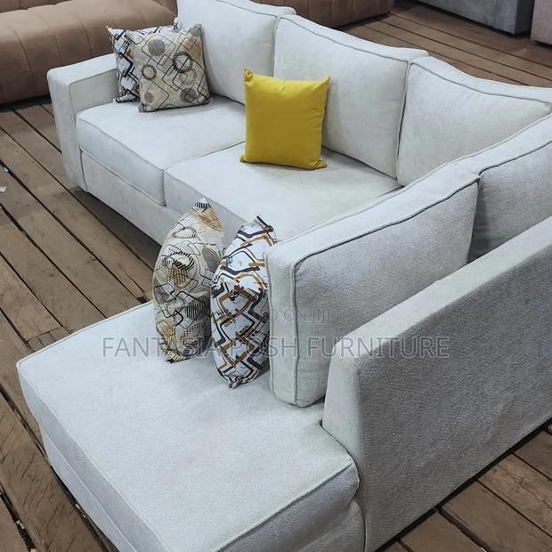 White L Shape 5-Seater Sofa + Free Delivery