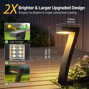 *'7' Shape Solar Garden Pathway Lights With Modern Matte Black Finish