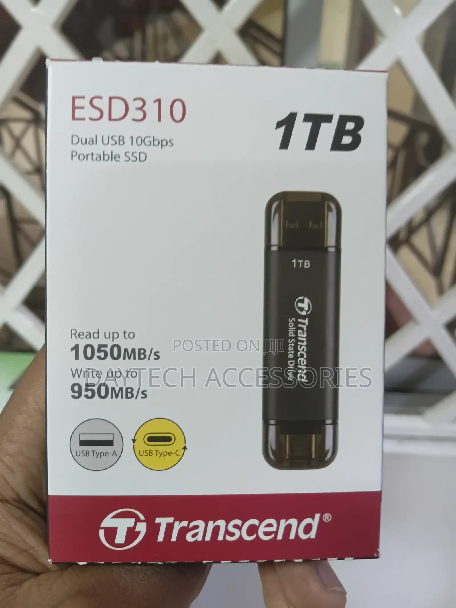 Transcend 1tb External SSD Esd310c Usb 10gbps Type C/A.