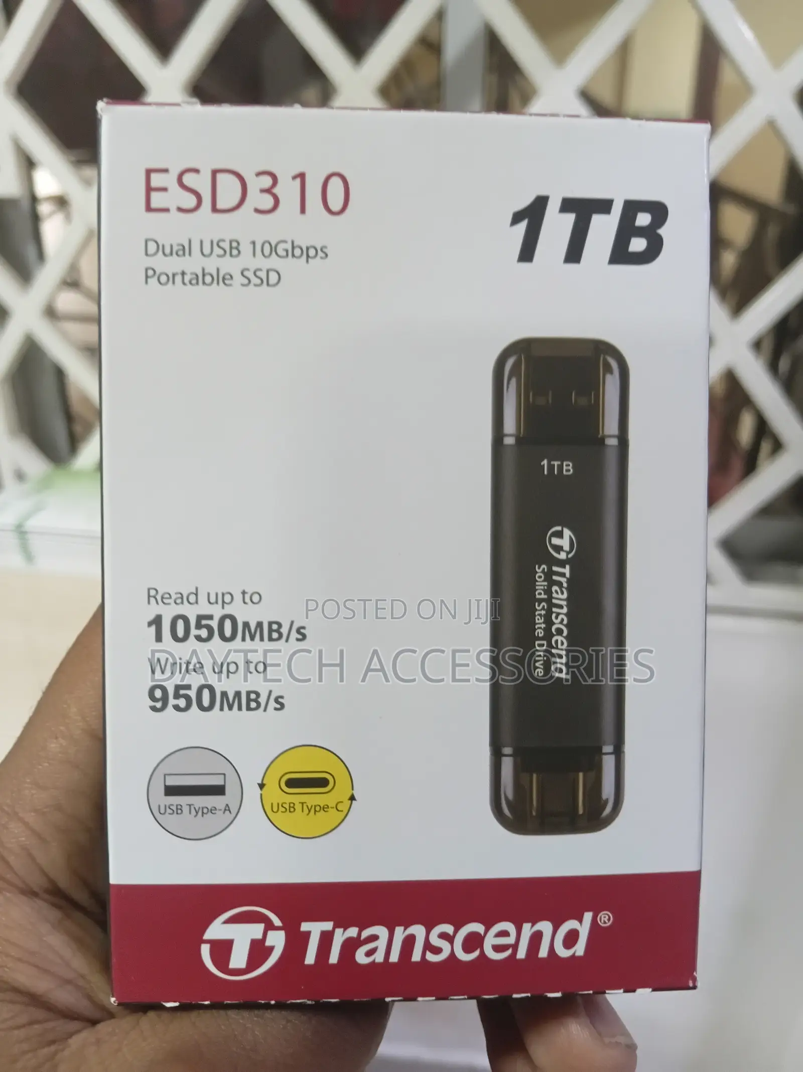 Transcend 1tb External SSD Esd310c Usb 10gbps Type C/A.