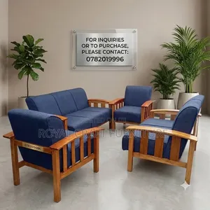 Modern 7-seater Mahogany Open Sofa Set
