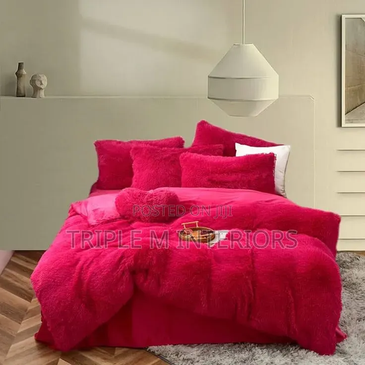 Pink Soft Fluffy Duvets Set