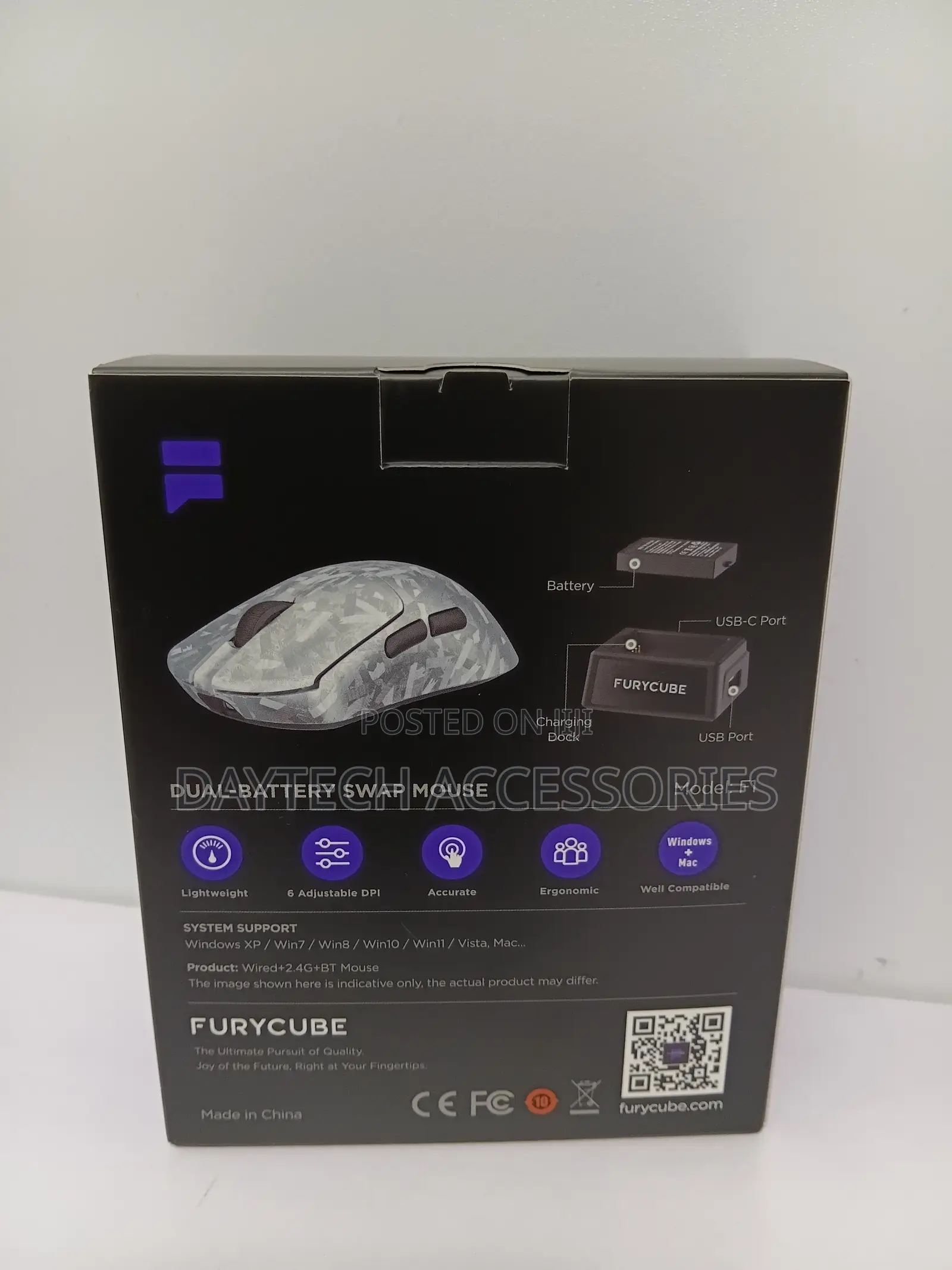Furycube F1 Ultra-Lightweight Carbon-Textured Wireless Gaming Mouse