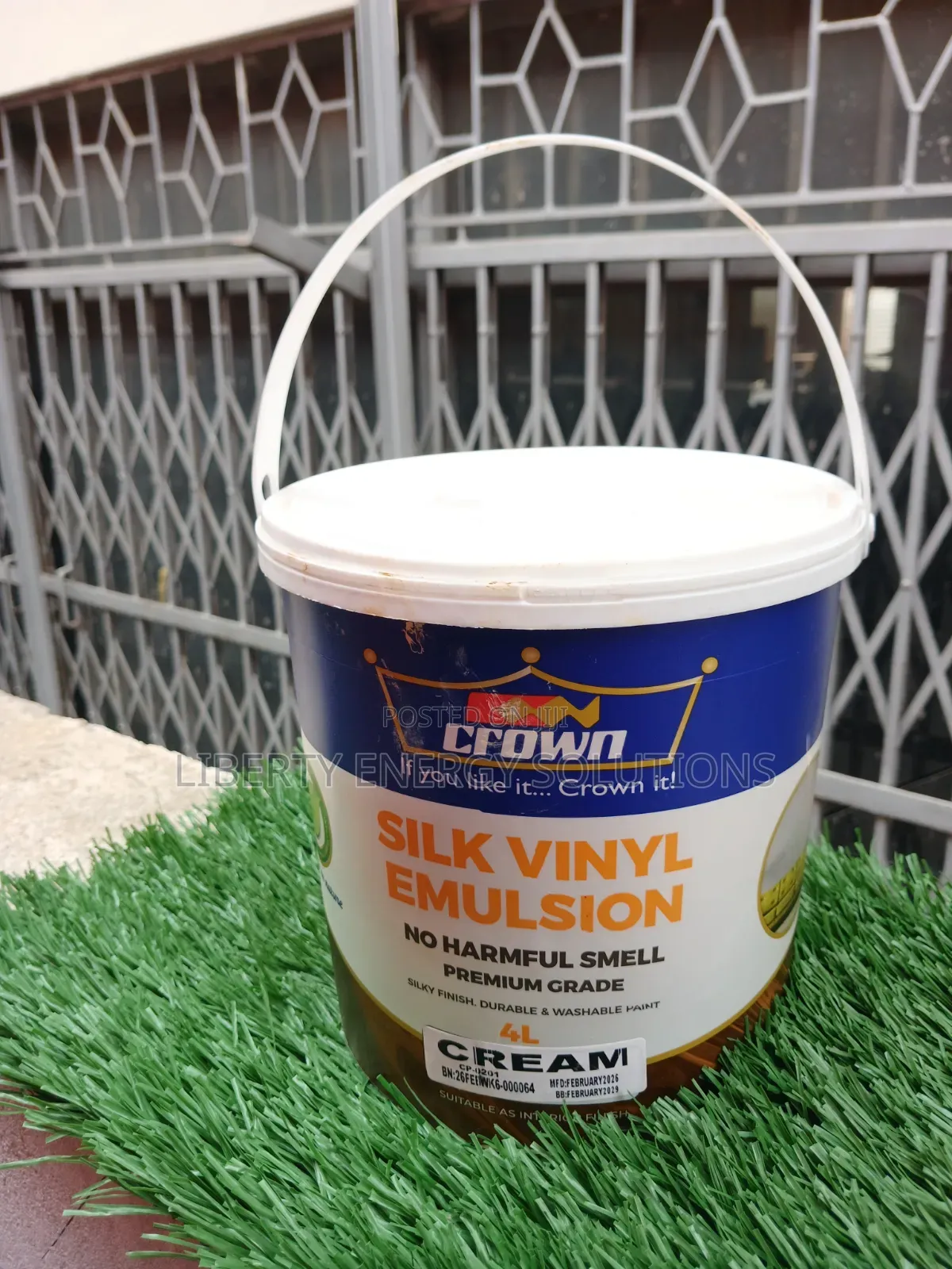 Crown Silk Vinyl Emulsion in a Cream Color.