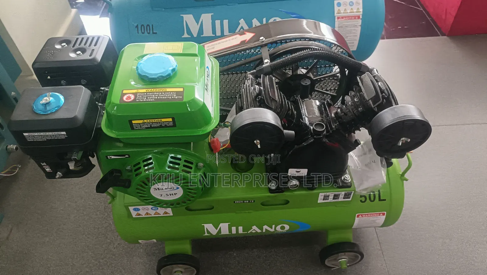 Milano Ml750e 50l Petrol Air Compressor 7.5hp Double Piston