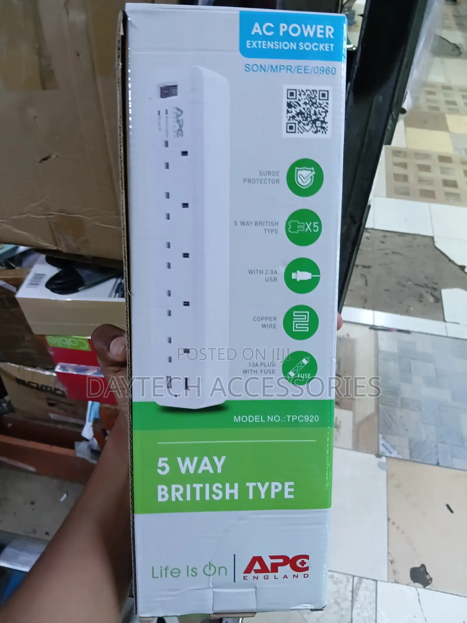 Apc Tpc920 5-Way British-Type Extension Socket With Surge Protection.