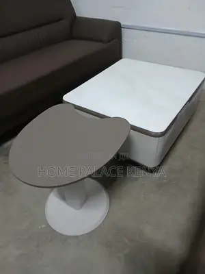 Home Table: Marble Square Table With Storage and Side Stool