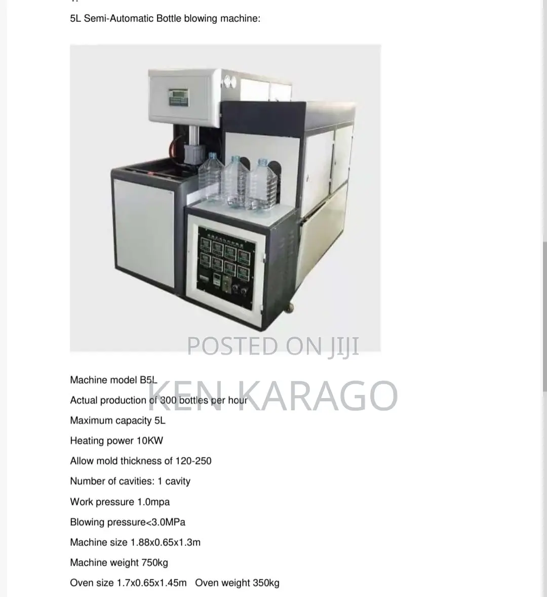 Pet Bottle Blowing Machine