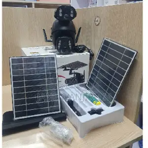 ~Dual Lens Dual Screen Solar PTZ Camera – Sim Card Cctv, 360° Rotation