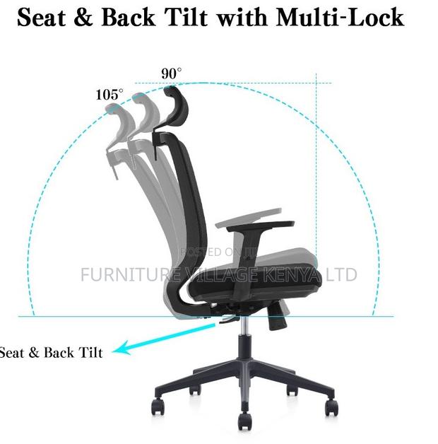 Ergonomic Heigt Adjustable Chair With Headrest - thumbnail 8