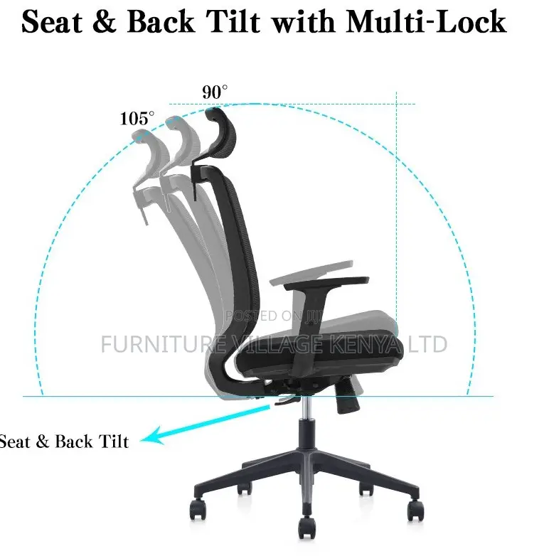 Ergonomic Heigt Adjustable Chair With Headrest