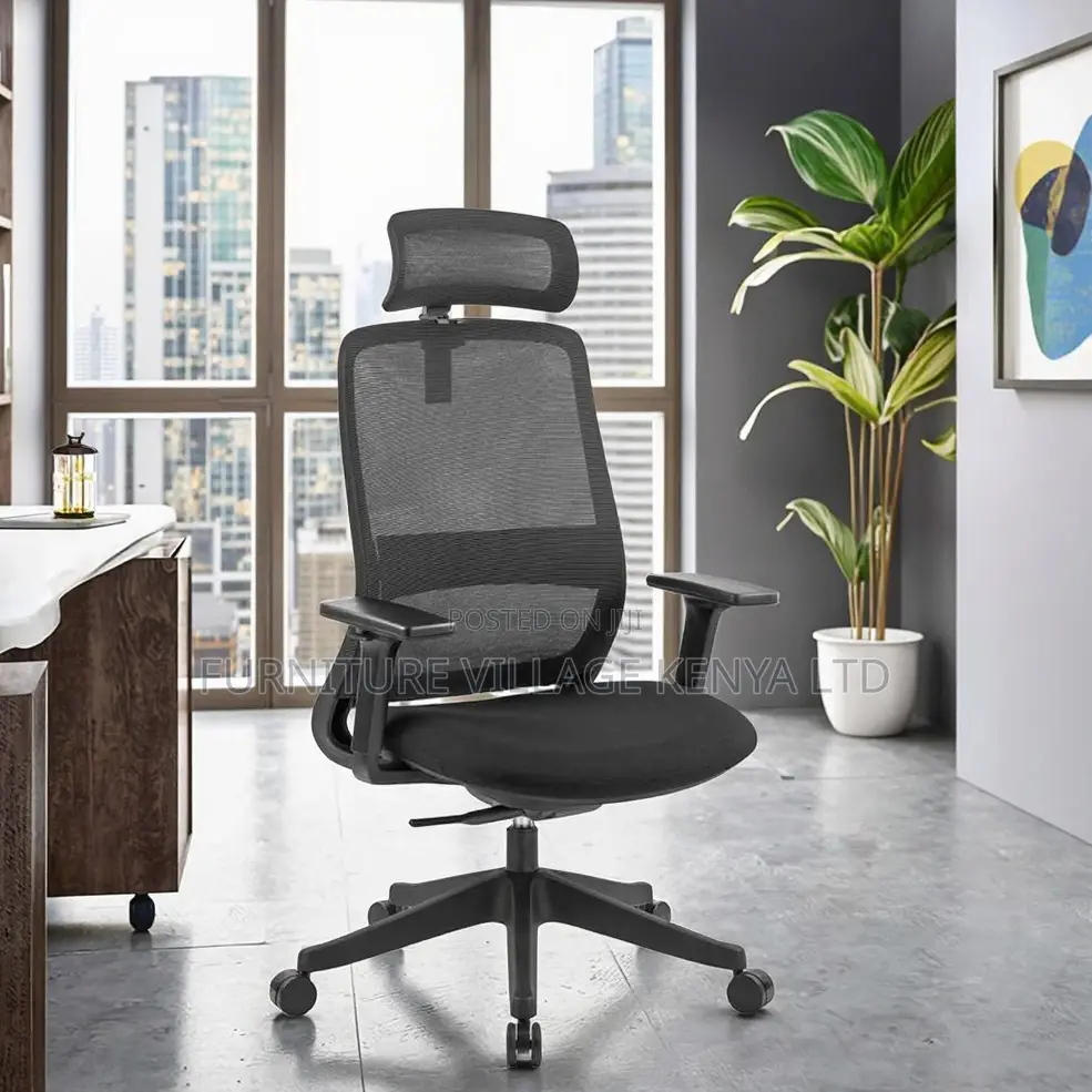 Ergonomic Heigt Adjustable Chair With Headrest