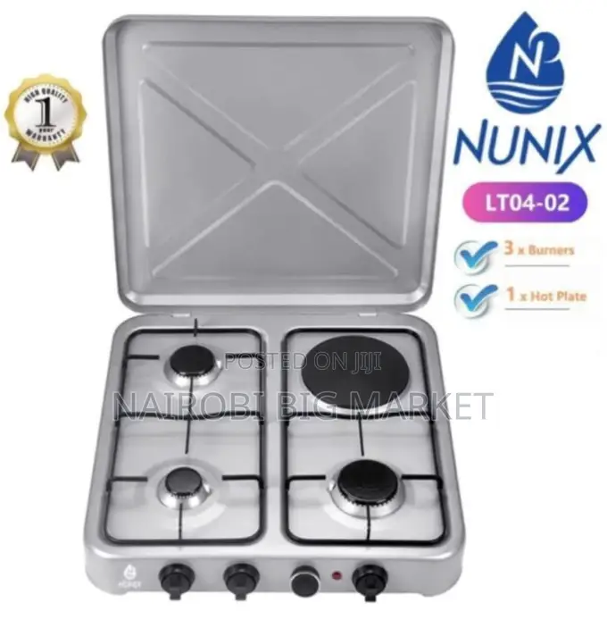Nunix Table Top Cooker 3 Gas + 1 Electric Burner
