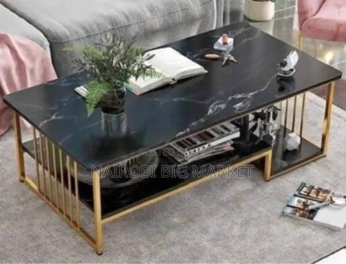 Executive Black Marble Coffee Table