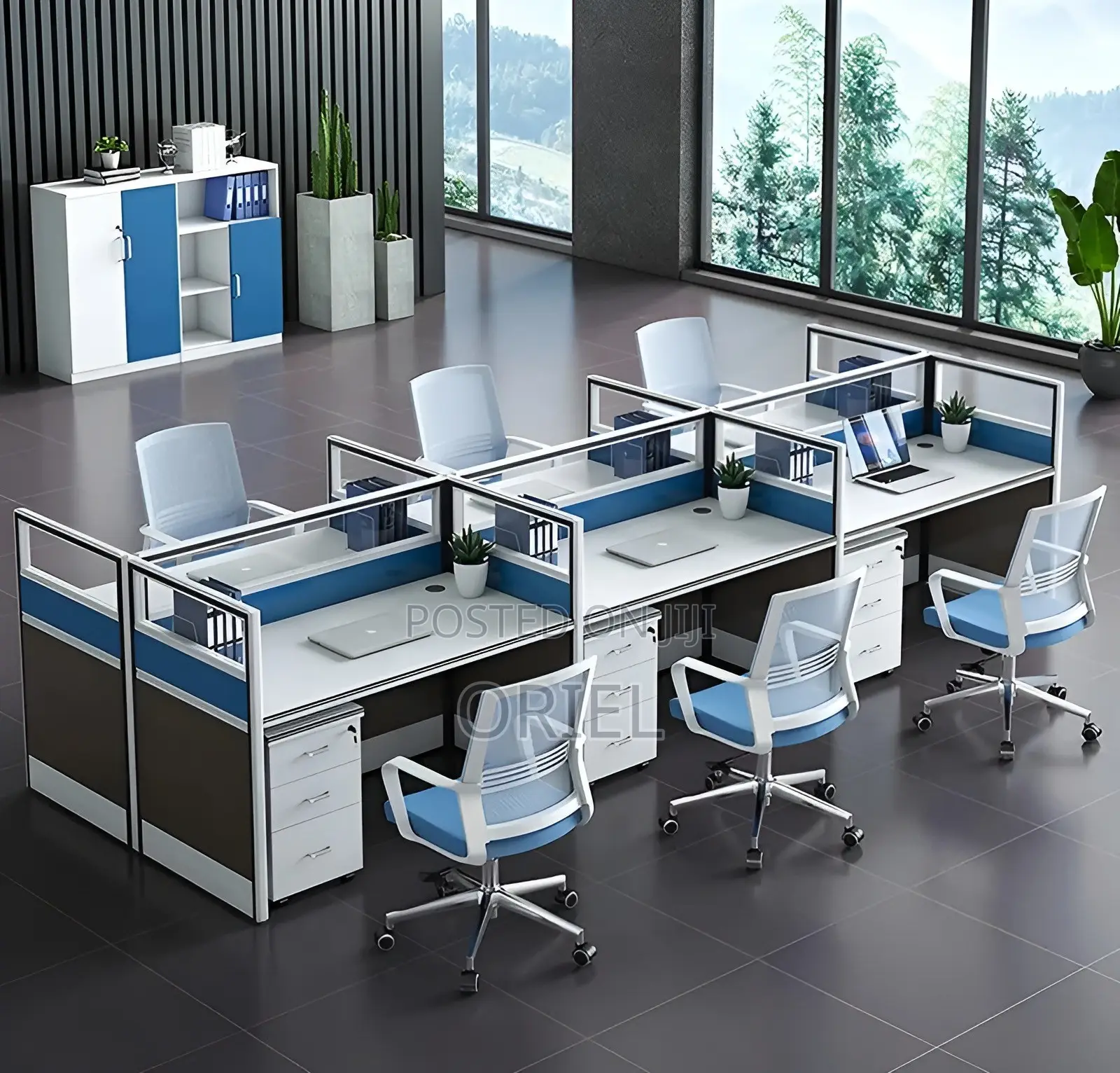 Office Workstation : 6-Seater Staff Office Workstation