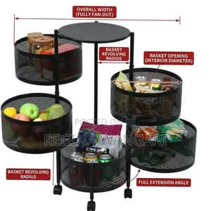4 Tier Metallic Fruit Rack/Kitchen Organizer