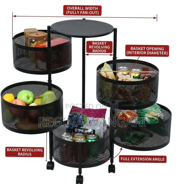 4 Tier Metallic Fruit Rack/Kitchen Organizer