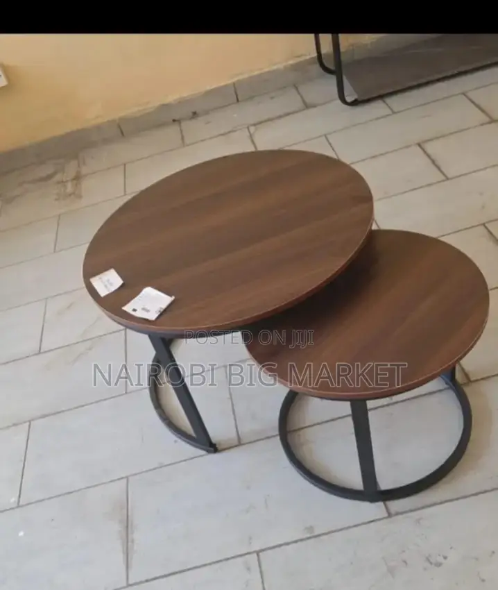 Wooden Nesting Coffee Table Marble Effect (Mdf)