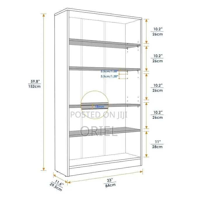 Office Bookshelf : Black Office 5 Shelf Bookcase