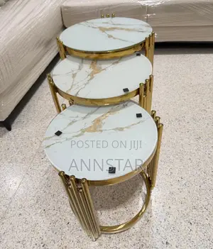 3 in 1 Executive Pure Marble Table