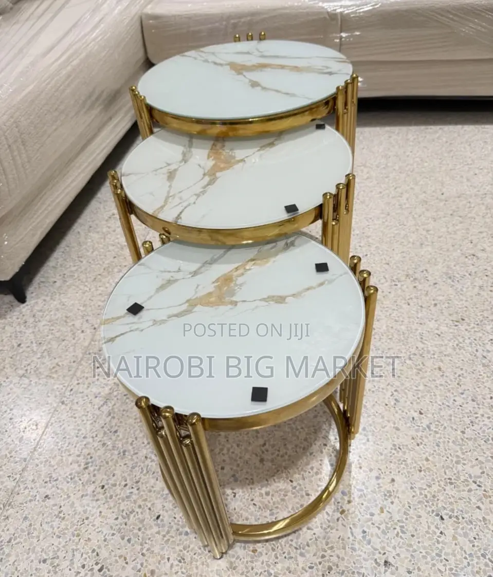 3 in 1 Executive Pure Marble Table