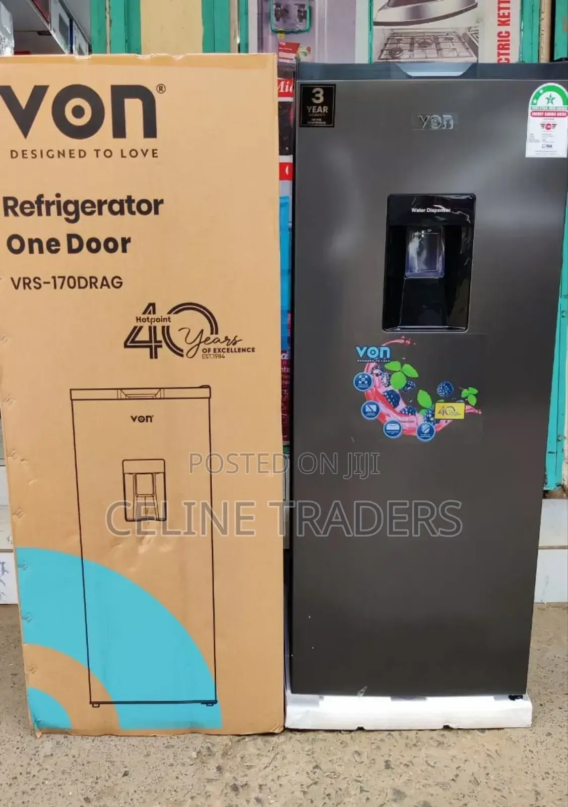 Von Fridge 176 Litres Single Door Refrigerator With Dispenser
