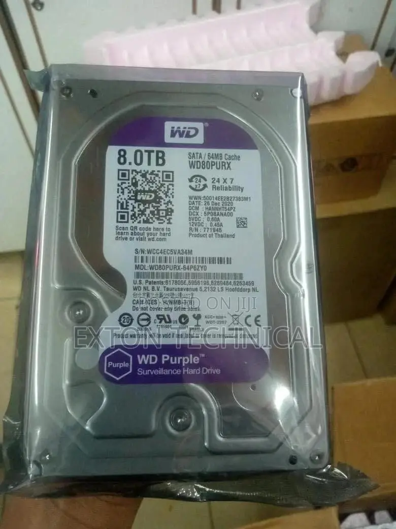 Harddisk Wd Purple Surveillance 8tb