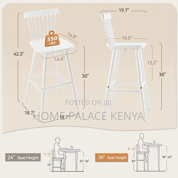 Kitchen Stool: Spindle Back High Bar Stool
