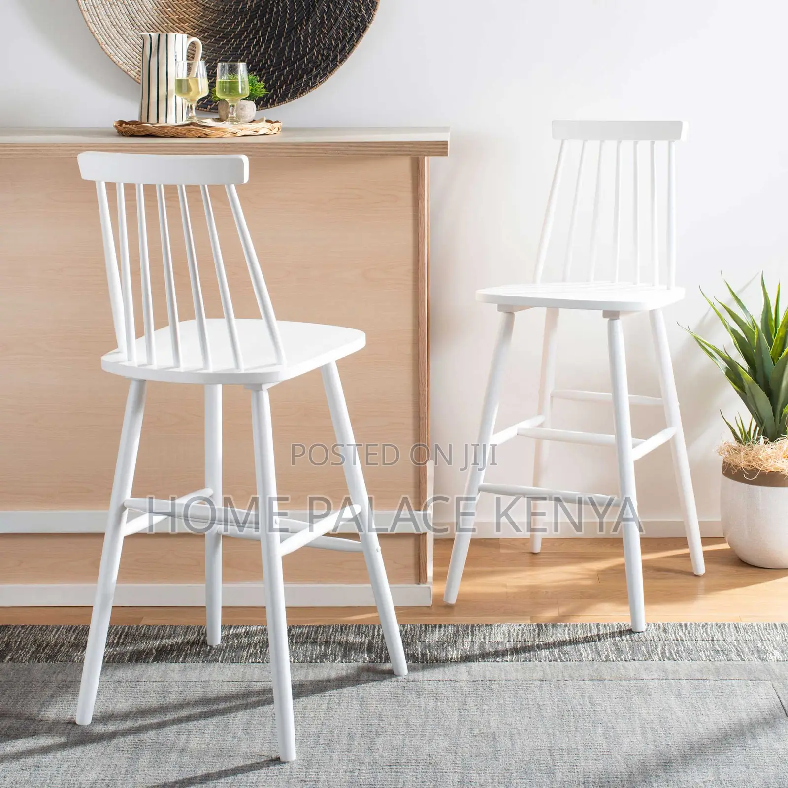 Kitchen Stool: Spindle Back High Bar Stool