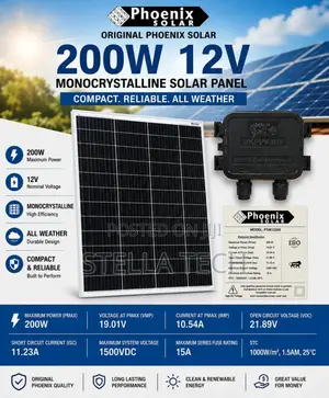 Phoenix Solar 200w 12v Solar Panel