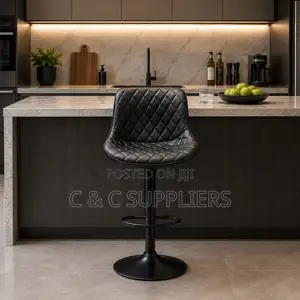 Adjustable Leather Dining Kitchen Stool.