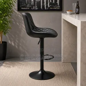 Adjustable Leather Dining Kitchen Stool.