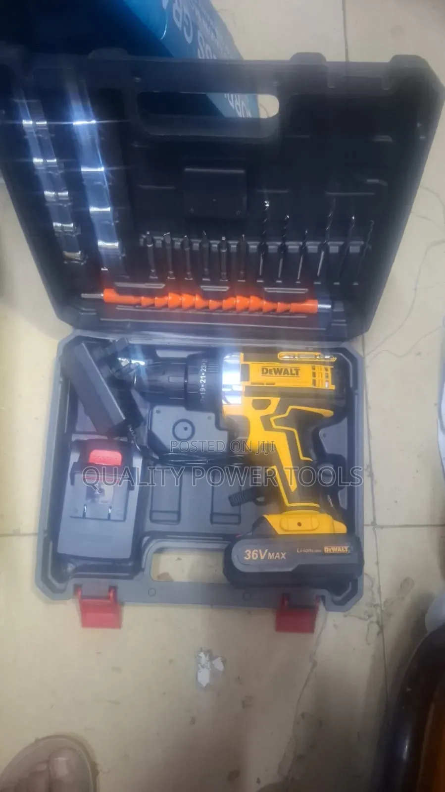 Dewalt Cordless Drill Set With Accessories. 2 Rechargeable