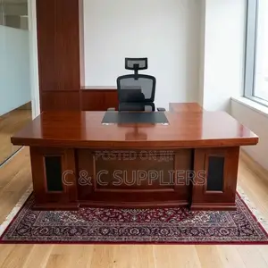 Imported Mahogany Ceo's Desk With Extension