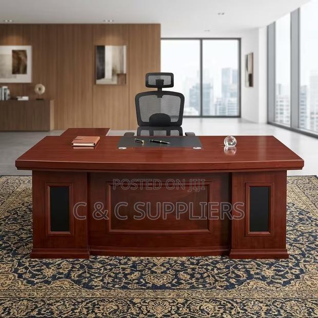 Imported Mahogany Ceo's Desk With Extension - thumbnail 4