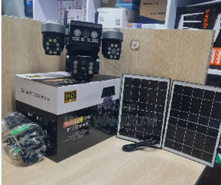 4g Solar PTZ Security Camera Triple Lens Triple Display