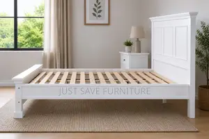5x6 White Wooden Bed Frame