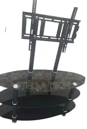 Executive Glass Tv Stand With Wall Bracket