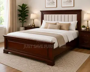 5x6 Executive Mahogany Bed Frame – Elegant Wooden Bedroom Furniture