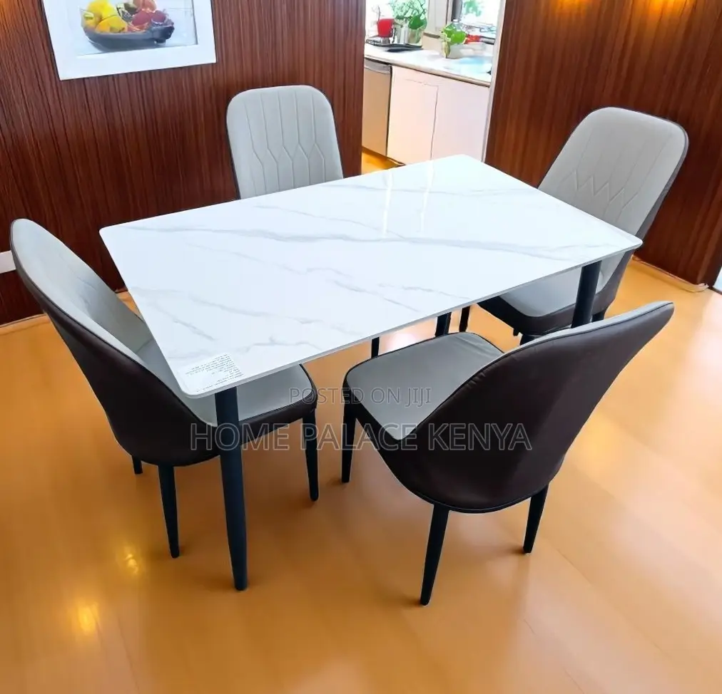 Dining Set: Generic Slate Top 4 Seater Dining Set