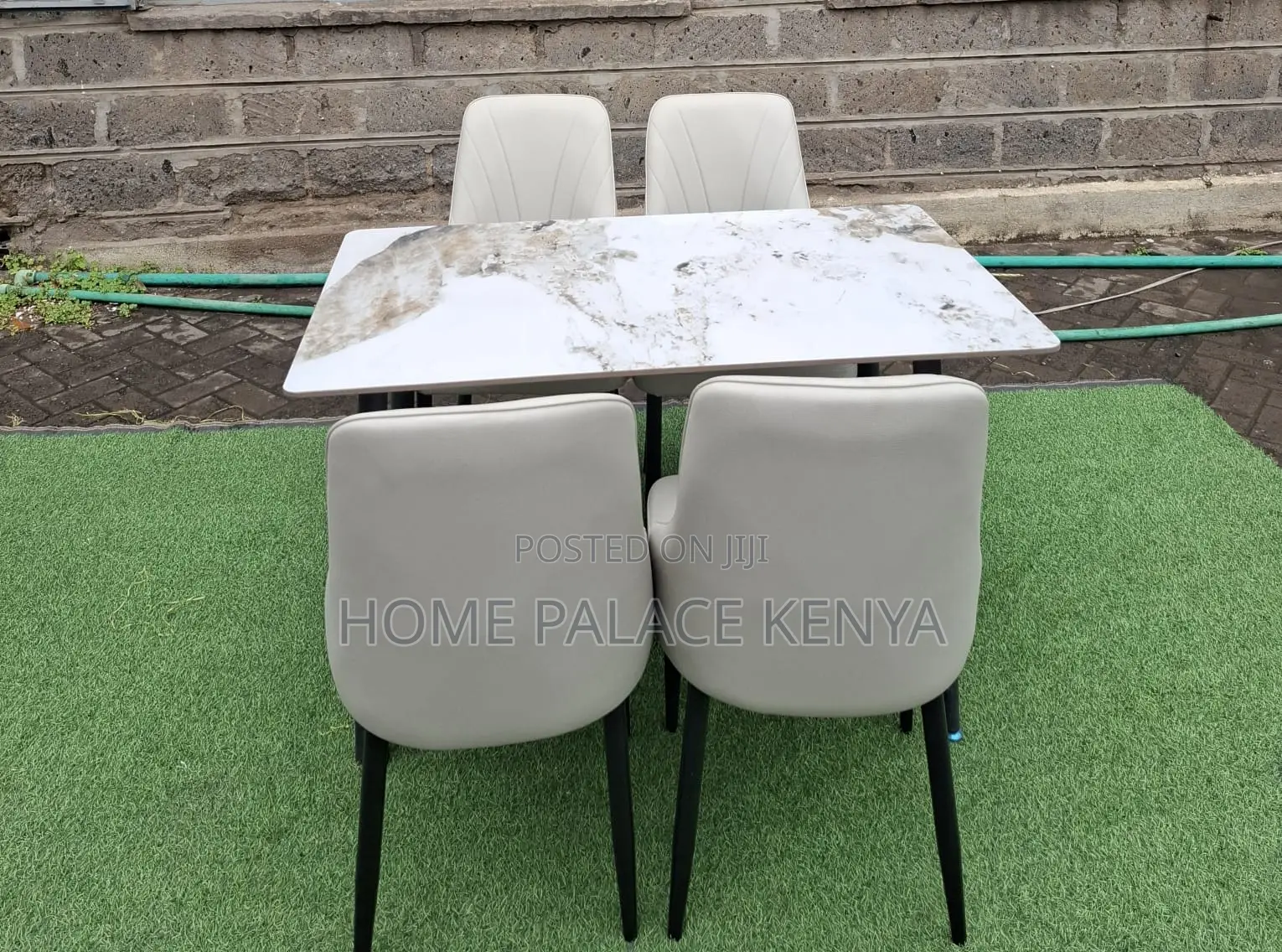 Dining Set: Generic Slate Top 4 Seater Dining Set