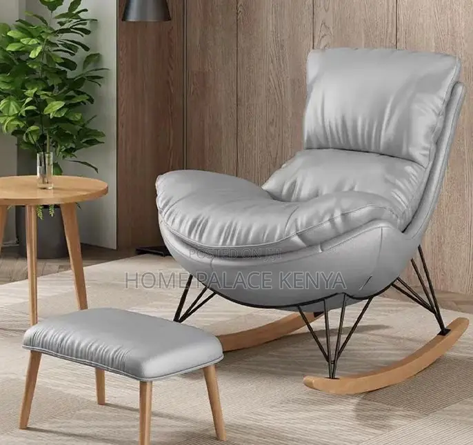 Rocking Chair: Checked Fabric Lobster Lazy Sofa With Legrest