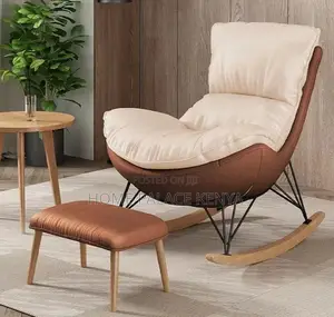 Rocking Chair: Checked Fabric Lobster Lazy Sofa With Legrest